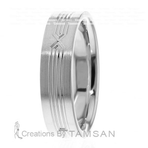 6mm Pattern Carved Wedding Ring