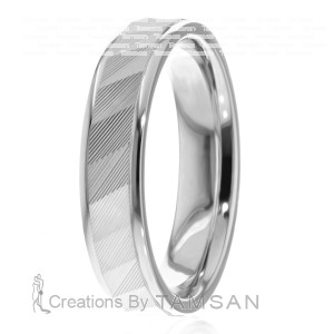 5mm Wide Diamond Cut Wedding Ring