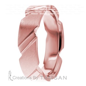 6mm Ridged Edge Wedding Ring
