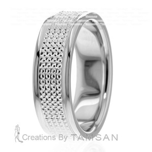 7mm Knurled High Polish Ring