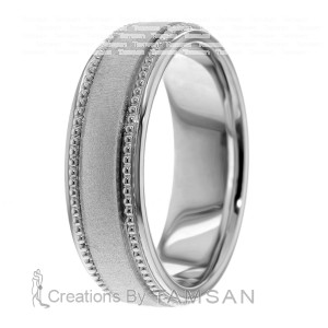 7mm Knurled Edge Wedding Ring