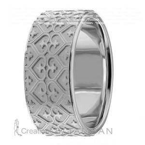 9.5mm Cross Carved Wedding Ring