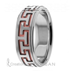 7.5mm Carved Wedding Bands