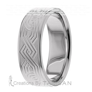 7.5mm Fancy Carved Wedding Band