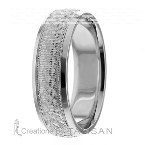 6.5mm Diamond Cut Wedding Ring