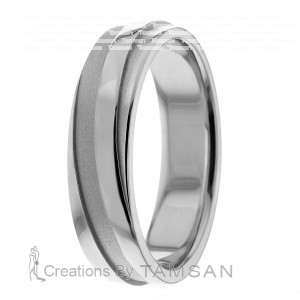 Modern Carved 6mm Wedding Bands