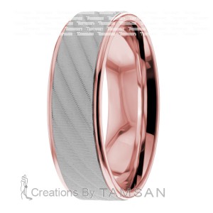 6mm Diagonal Textured Wedding bands