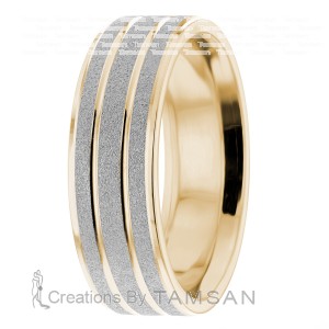8.5mm Wide Diamond Cut Wedding Ring