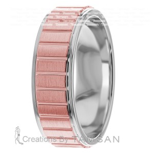 7mm Horizontal Cut Wedding Ring