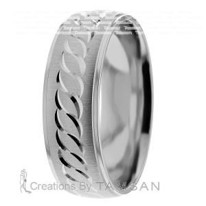 7mm Interlocking S Cut Wedding Ring