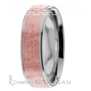 Textured Step Edge 7mm Wedding Ring