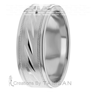 8.5mm Diamond Cut Wedding Ring