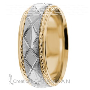 X`s and Rope Pattern 8mm Ring