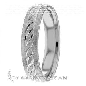 Interlocking S Cut 5mm Wedding Ring