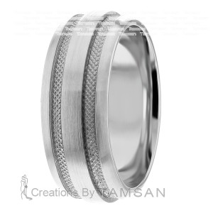 7mm Large Milgrain Wedding Bands