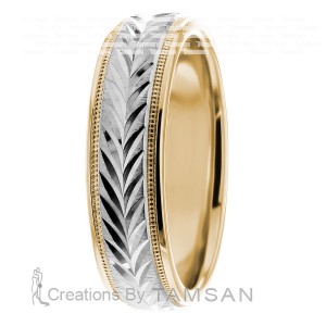 6mm Wheat Pattern Wedding Ring