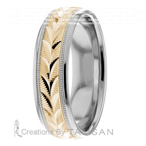 Zetina Wheat Design 6mm Wedding Ring