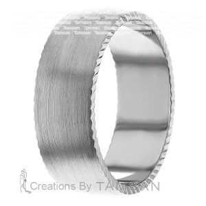 8mm Zig Zag Side Wedding Ring