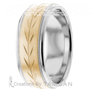 8mm Milgrain Wedding Ring