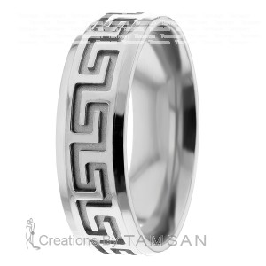 7mm Greek Key Wedding Ring