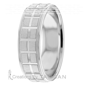 6mm Wide Milgrain Wedding Ring