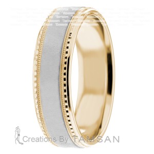 6mm Milgrain Wedding Bands