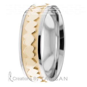 6mm Wide Connected Hearts Wedding Ring