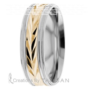 7mm Wide Wheat  Wedding Ring