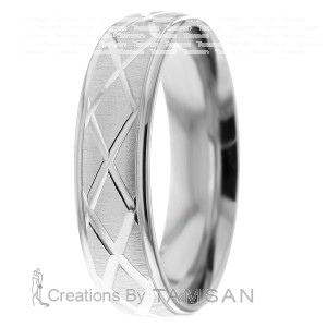 6mm X-Pattern Wedding Ring