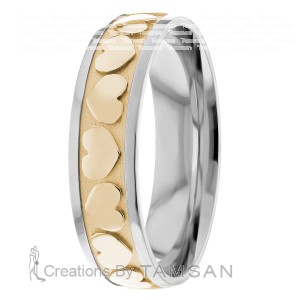 6mm Hearts Wedding Bands