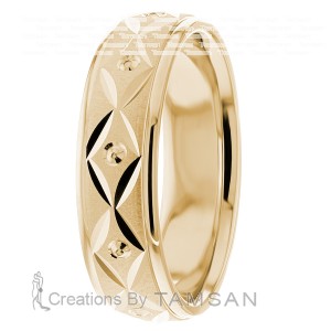 6mm X Pattern Wedding Ring