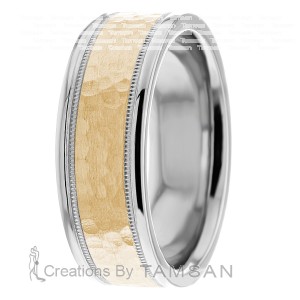 7mm Hammered Wedding Ring