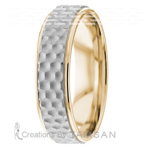 Honeycomb 6mm wide Wedding Ring