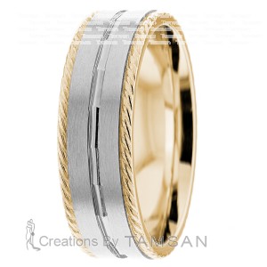 Twisted Rope-Inspired 6mm Wedding Bands