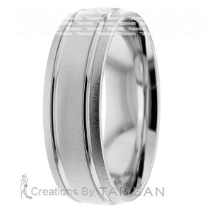 Brushed Low Dome 6mm Wedding Bands