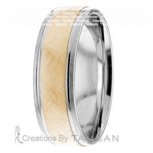 Mixed Brush 6mm wide Wedding Ring