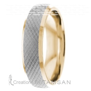 Textured Criss-Cross 6mm Wedding Ring