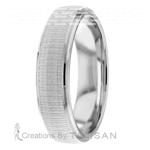 Low Dome Textured 6mm Wedding Ring