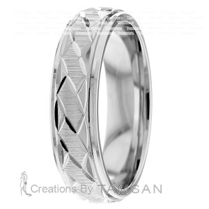 Fancy Carved 6mm wide Wedding Ring