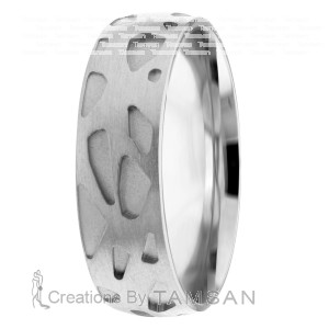 Modern Carved 7mm Wedding Ring