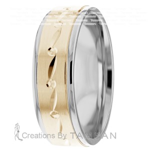 7mm wide Diamond Cut Wedding Ring