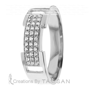 Diamond Wedding Ring 6.5mm Wide 0.33 Ctw.