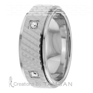Diamond Wedding Ring 7mm Wide 0.10 Ctw.