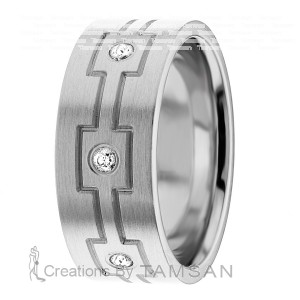 Diamond Wedding Ring 8mm Wide 0.11 Ctw.