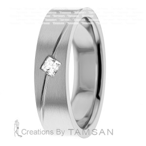 Diamond Wedding Ring 6mm Wide 0.10 Ctw.