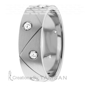 Diamond Wedding Ring 7mm Wide 0.24 Ctw.