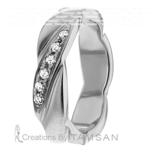 Diamond Wedding Ring 6mm Wide 0.12 Ctw.