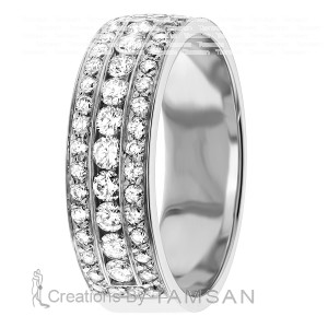 Diamond Wedding Ring 8mm Wide 1.18 Ctw.