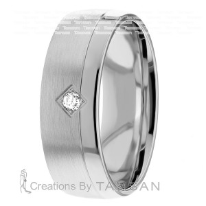 Diamond Wedding Ring 6.5mm Wide 0.03 Ctw.