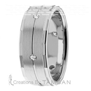 Diamond Wedding Ring 8mm Wide 0.12 Ctw.